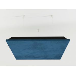 Lot de 2 panneaux acoustiques de plafond en velours « Cinematic-C » avec kit de montage | Panneau acoustique décoratif et artistique | Couleur : (Bleu, panneau 50 x 50 x 5 cm) (ATB-SOUND, neuf)