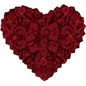 P&eacute;tale De Rose Artificielle, 1200 Pcs P&eacute;tales &agrave; Jeter Pour Mariage, D&eacute;coration Saint Valentin, Chambres Romantiques Et Belles, Merveilleuses D&eacute;corations d'Anniversaire (Rouge Fonc&eacute;) (SkyGad-EU, neuf)