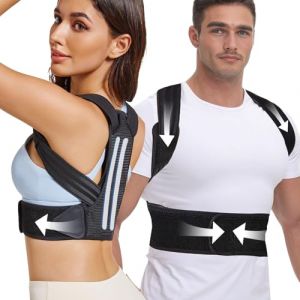 NovoBrace Posture Correcteur Dos Femme Homme, Redresseur De Dos, Posture Correcteur Dos Réglable, Soutien Femme Respirant, Maintien Du Dos Du Cou et Des épaules anti-douleur, Soulage la douleur,Noir (NovoBrace, neuf)