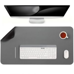 Jumdast Sous-main, Tapis de Bureau Antid&eacute;rapant Double Face Sous Main bureau Cuir Bloc-notes de Bureau &eacute;tanche pour le Bureau et la Maison(Gris Noir, 40 x 80 cm) (Jumdast, neuf)