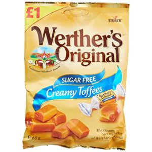 Werther's Original Caramel crémeux, sans sucre, idéal pour Pâques et fête des mères, 65 g (lot de 1) (ToujoursMoinsCher, neuf)