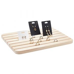 nbeads Pr&eacute;sentoirs de Boucles d'oreilles en Bois, 7 Fentes Porte-Cartes de Bijoux Boucle d'oreille Pr&eacute;sentoir Bois Boucle d'oreille Carte Affichage pour Bagues Collier Carte Pr&eacute;sentoir, 33.5x23.4cm (ARRICRAFT FR, neuf)