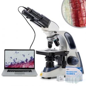 Swift SW380B Microscope binoculaire de Laboratoire de qualité de Recherche avec tête d'émission et Table mécanique avec Appareil Photo de 5,0 mégapixels et Logiciel Compatible Windows/Mac… (SWIFT OFFICIAL FR, neuf)