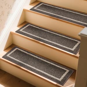 COSY HOMEER Tapis Escalier 70 x 22 cm (4 pi&egrave;ces), Moquette Escalier Antid&eacute;rapant avec Dos en TPE, Marchettes d'Escalier Lavable en Machine, Id&eacute;al pour Enfants, Personnes &Acirc;g&eacute;es et Animaux (COSY HOMEER, neuf)