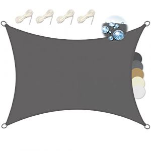 Sol Royal Voile d'Ombrage Rectangulaire 3x4m Imperméable PES SolVision PS9 – Toile Protection Solaire et UV pour Pergola avec Fixation – Brise Vue Anthracite pour Patio, Terrasse, Balcon & Jardin (Brandvin, neuf)