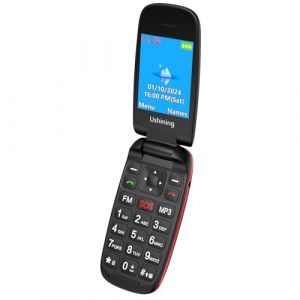 CHAKEYAKE GSM Téléphone Portable Senior Débloqué avec Grandes Touches,Basique Clapet Mobile pour Personnes Âgées |Dual SIM |1.77" TFT |Touches | Radio FM | Bouton SOS, Noir (Unitech-EU, neuf)