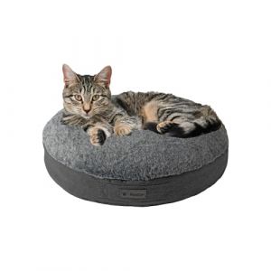 MaxCor Coussin Chien et Chat Rond à Mémoire de Forme Orthopédique - Petit Anthracite Imperméable - Soulage et Préserve Les articulations - Face hiver Face été - Ne se déforme Pas et Lavable en Machine (MaxCor, neuf)