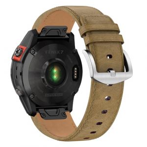 Bracelet en Cuir Fenix 8 47mm, Bracelet de 22mm pour Fenix 7, Fenix 7 Solar, Fenix 7 Sapphire Solar, Fenix 7 Pro, Fenix 6 /pro/Sapphire,Fenix 5 /plus, Forerunner 935/945/955, Approach S60,Quatix 5/6/7 (SoulOrange, neuf)