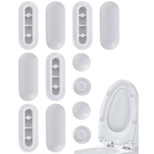 BARRU 12Pcs Amortisseur Universel WC, tampons pour abattant de WC,Tampon Universel pour Siège de Toilette Kit D'amortisseurs,8 Tampons Anneaux+4 Tampons Couvercle Pour la maison,le bureau etg (STAR PENGPENG, neuf)