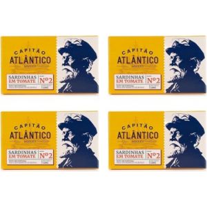 Sardines en sauce tomate – Lot de 4 x 120g – Conserves de poisson portugaises – Sardines entières dans une sauce tomate riche – Conserves traditionnelles de fruits de mer prêtes à consommer (Pure Brands Portugal, neuf)