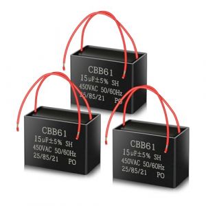 CBB61 450V AC 15uf 50/60HZ condensateur de démarrage,condensateur de moteur AC,convient pour ventilateur de plafond,ventilateur,hotte,etc.(Pack de 3) (ANQIT, neuf)