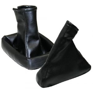 AERZETIX: Soufflet de Levier de Vitesse et Frein &agrave; Main en Simili Cuir Noir (Tuning, neuf)