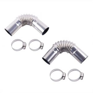 LUXERAD Lot de 2 tuyaux d'&eacute;chappement pour chauffage diesel - En acier inoxydable - 25 mm - Avec 4 pinces - Pour chauffage de bateau diesel, tuyaux d'&eacute;chappement et pointes (Cooling Racing parts, neuf)