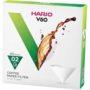 Hario VCF-01&ndash;100M Lot de 100 filtres &agrave; caf&eacute; en Papier, Blanc, Size 02-40pcs (ByGouGou, neuf)