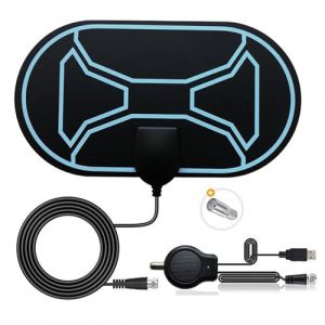 AQSQWQ Antenne TV Intérieur Puissante TNT HD, Antenne HDTV 4K 1080P avec Amplificateur Smart Signal Booster - pour Antenne TNT DVB-T/DTMB - 5m de Câble Coaxial, HC10 (Chaipu, neuf)
