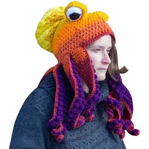 Bprtcra Chapeau tricoté tissé à la main, unisexe, motif pieuvre, long tentacule, pour cosplay, fête, Type G, Taille unique (Five video game, neuf)