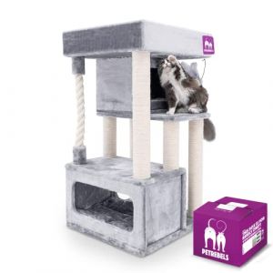 Petrebels Arbre &agrave; Chat Lodge 107 cm, Couleur Gris, Extr&ecirc;mement Stable Design Arbre &agrave; Chat (Petrebels, neuf)
