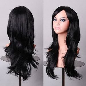 GJBXP 70 cm Pas Cher Longue Perruque Ondulée Synthétique Cheveux Blanc Noir Rouge Pourpre Vert Bleu Blond Anime Perruques Cosplay Pour Halloween Costume Party 05 (good stuff A, neuf)