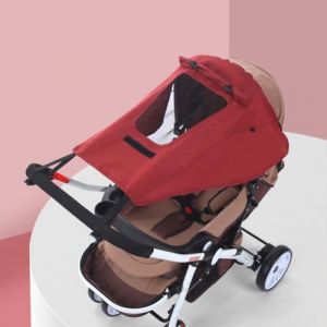 Pare-soleil Universel pour Poussette Auvent de Poussette Réglable Voile d'ombrage Landau Protégé du Soleil et du Vent Capote Ombrelle de Nacelle Imperméable Parasol Couverture de Soleil avec Hublot (YiluobeiEU, neuf)