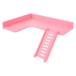 POPETPOP Plateforme en L pour hamster, &eacute;cureuil, petit animal,Plateforme pour cage &agrave; hamster,Plateforme,Cage &agrave; rat,Accessoire pour cage &agrave; souris, chinchilla, rat, gerbille et hamster nain (rose) (Gaporgira, neuf)
