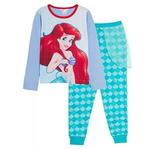 Pyjamas Disney Princesse La Petite Sir&egrave;ne Ariel D&eacute;guisement Fille Longue Dur&eacute;e avec Pantalon de D&eacute;tente &agrave; Paillettes, lilas, 9-10 ans (Lora Dora, neuf)