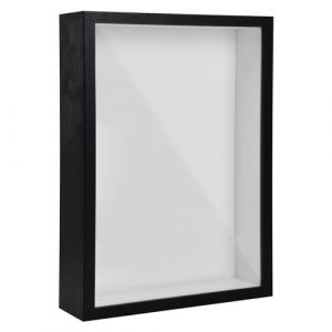 Cadre Photo 3D à Remplir, Cadre 3D Profond A4, 22,7 x 31,4cm Cadre Profondeur, Cadre de Boîte D'Ombre, Cadre D'Objet en Bois, Cadre Vitrine Profond pour Photos Fleurs Souvenirs Médailles (Noir 5CM) (Rapidbok, neuf)