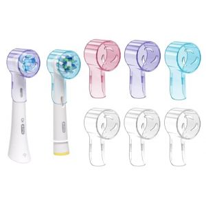 Protège-Têtes de Brosse à Dents pour Têtes de Brosses à Dents Électriques Oral b & IO, Multicolore, Lot de 6 (Rose, Violet, Bleu, et 3 Transparents) (Yimao EU, neuf)