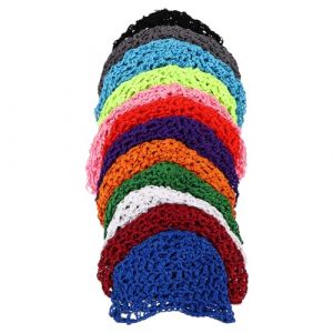 IWOWHERO 12 pi&egrave;ces Bonnet de Nuit Femme Maille Crochet&eacute;e Respirante et Confortable Filet Cheveux pour Sommeil et Soins Capillaires Bonnet Soin Capillaire et L&eacute;ger (Langeriy, neuf)