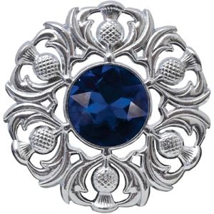 &Eacute;l&eacute;gante broche &eacute;cossaise &agrave; carreaux - Design chardon de qualit&eacute; sup&eacute;rieure avec pierre &eacute;tincelante - &Eacute;pingle tartan fabriqu&eacute;e &agrave; la main - Accessoire de robe Highland luxueux pour femme, 7.6 (Kilt Mania, neuf)