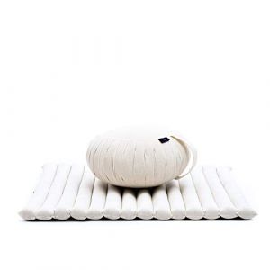 Leewadee Set de m&eacute;ditation - Set de m&eacute;ditation en kapok, coussin et tapis de m&eacute;ditation Zafu et Zabuton, &eacute;cru (Leewadee, neuf)