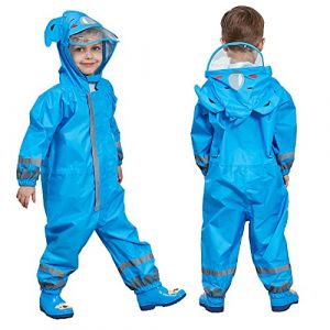 FILOWA Imperm&eacute;able &agrave; Capuche Enfant Gar&ccedil;on Fille Manteaux imperm&eacute;ables Combinaison de Pluie Rain Pantalon Respirant Randonn&eacute;e Vestes Transparent Chapeau Cape Pluie Poncho Bleu Koala Unisexe 3-5 Ans (FILOWA, neuf)