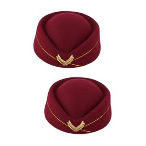 SOIMISS 2 Pièces chapeau d'hôtesse de l'air chapeau drôle casquette homme déguisements groupe chapeau de robe chapeaux dames casquette hôtesse de l'air costume de chapeau d'agent de bord (Star-wish, neuf)