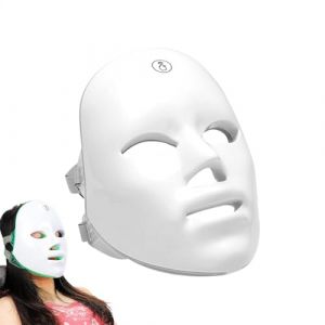 Masque à lumière rouge pour le visage, couverture faciale pour soins de la peau 7-1 couleurs : masque à lumière rouge LED, couverture faciale rechargeable portable, appareil sans fil pour soins de la (Chacha grocery store, neuf)