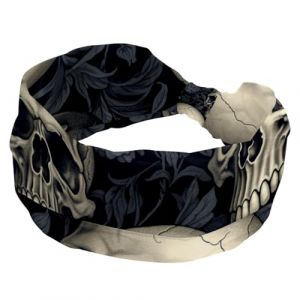 Bandeau pour femme avec croix torsadée squelette tête de mort doux bandeau élastique large bandeau pour cheveux accessoire pour cheveux (ocenuttldat, neuf)