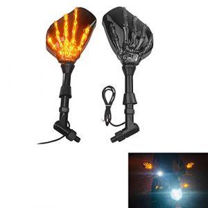 R&eacute;troviseur lat&eacute;ral moto pour moto Streetbike, moto avec LED Demon Light pour V-Star XVS 650 950 1100 (evomosa Eur., neuf)