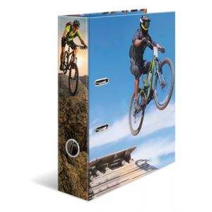 HERMA Classeur &agrave; levier A4 pour v&eacute;lo de montagne, tranche de 70 mm, classeur robuste avec motif sport, finition brillante et impression int&eacute;rieure, classeur &agrave; anneaux pour enfants, classeur (AS-Discount, neuf)