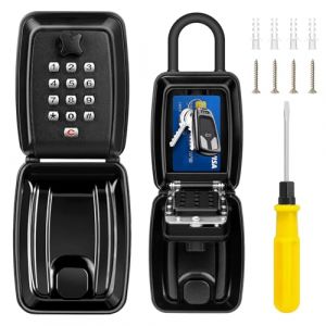 ENONEO Bo&icirc;te &agrave; Cl&eacute; S&eacute;curis&eacute;e 12 Chiffres Coffre Clef Exterieur Int&eacute;rieur &eacute;tanche &agrave; l'eau et &agrave; la Rouille Boite &agrave; Cl&eacute; &agrave; Code Boitier Clefs Securise avec Crochet pour &Eacute;cole Bureau Usine (ENONEO, neuf)