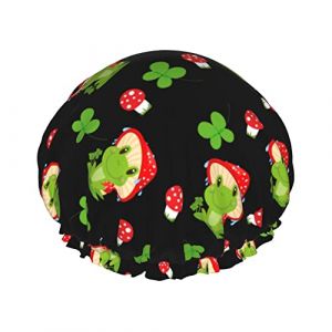 Bonnet de douche grande grenouille champignon trèfle bonnets de bain bonnet de cheveux portable Grace bonnet de douche étanche réglable pour salle de bain baignoire bain Spa (DoubleShopShow, neuf)