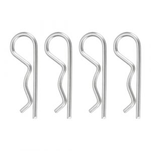 QUARKZMAN 4 Pcs Goupille D'Attelage, 4mm x 75mm R Clips 304 Acier Inoxydable Goupille De Retenue &Eacute;pingle &Agrave; Cheveux Kit Assortiment Goupille Tracteurs Goupille D'Attelage, Argent (QUARKZMAN, neuf)