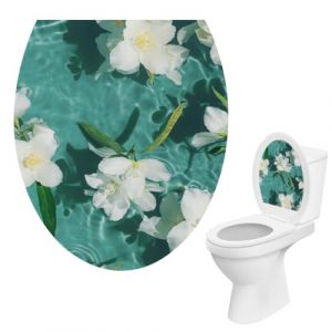 FEQDWOX 1 autocollant pour siège de toilette en forme de fleur, autocollant en vinyle marin, décoration de salle de bain, accessoires de salle de bain durables et pratiques (XiangYangShiZhuMeiSiShangMaoYouXianGongSi, neuf)