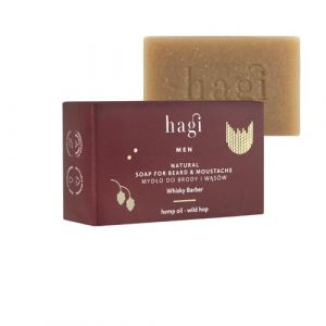Hagi Whisky Barber Savon Naturel pour Barbe et Moustache, avec Extrait de Houblon, Huile de Pin, Beurre de Karité, Huiles Végétales, Protecteur et Renforçant, Parfum Whisky, 100 g (Shop Outdoor online, neuf)
