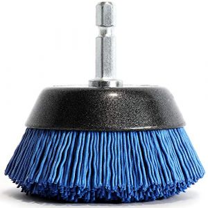 S&R Brosse Perceuse Poncage Nettoyage Soucope 65 mm I Fil Nylon FIN pour Bois et M&eacute;tal I Tige 6 Pans 1/4" (6,35 mm) (Werkzeugbar, neuf)