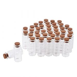 SHiZAK Lot de 40 mini bocaux en verre de 10 ml avec bouchon en liège transparent pour loisirs créatifs, décoration, accessoires de mariage (ShiZAK, neuf)