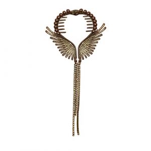 Pince à cheveux en cristal avec pendentif en forme d'ailes d'ange délicates pour fête de mariage, bal de fin d'année, pince à cheveux avec perles élégantes, bijoux de cheveux pour femme (YingJieGS, neuf)