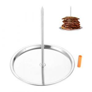 DRELD Brochette à brochettes verticales pour barbecue, brochette à viande amovible en acier inoxydable avec plateau d'égouttement pour grill, poulet moyen, steak, kebab, doner, gyros (19x20x21 cm) (Dreld-UK, neuf)