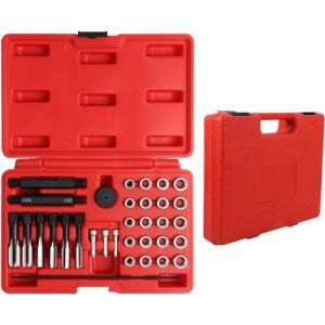 Kit de réparation de filetage de bougie de préchauffage 33 pièces/ensemble, outil de retrait de bougie de préchauffage, guide de pilote, ensemble d'outils d'insertion de filetage de broche M8 M10 M12 (Ganccon, neuf)