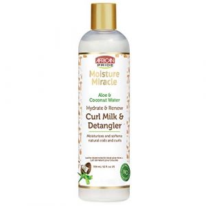 African Pride Moisture Miracle Hydrate & Renew Curl Milk & Hair Démêlant pour boucles naturelles, hydrate et contrôle les frisottis, 340,2 g (The_Glamour_Shop, neuf)