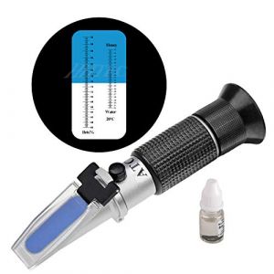 HHTEC apiculteurs Réfractomètre de Miel 58-90% brix 10-32% d'eau humides Sucre pour apiculteurs Miel Condensation Lait Huiles Végétales, Sirop de Sucre Fruit Confiture Mélasse (HH Optics&Tools, neuf)