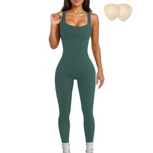 Merlvida Combinaison Femme Sport Sans Couture Jumpsuit Fitness Ajusté et Élastique Skinny Une Pièce Tenue Sportive Sexy Gym Survêtement Pour Sports Yoga Jogging (Merlvida Direct, neuf)