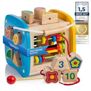 all Kids United&reg; Cube &agrave; embo&icirc;ter en Bois Jouet &eacute;ducatif Bo&icirc;te &agrave; embo&icirc;ter Bo&icirc;te de Jeu pour b&eacute;b&eacute; & Jeune Enfant ; Jouet en Bois Cube de tri Puzzle entra&icirc;ne la motricit&eacute; (Bo&icirc;te de d&eacute;couverte) (Goods & Gadgets GmbH, neuf)